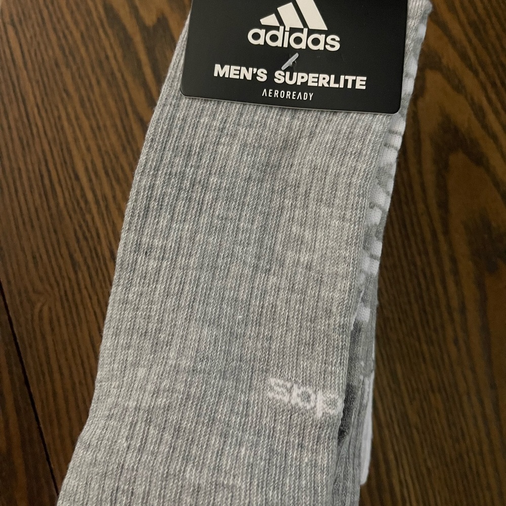 Adidas Gray Athletic Socks Performance Comfort